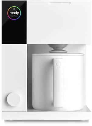 Fellow Aiden Precision Coffee Maker - 10-Cup Thermal Carafe, Built-In Brewing Guidance, Scheduling, Removable Water Tank, Matte White