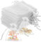 Ouligay 100 Stück Klein Organzasäckchen 8x10 Kleine Schmuckbeutel Organza Säckchen zum Befüllen Mini Geschenksäckchen Organzabeutel mit Kordelzug Geschenkbeutel für Hochzeit Lavendelsäckchen