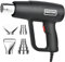 Heißluftpistole Kit, 2000W Heißluftfön, 60℃-600℃ Heissluftföhn mit 4 Düsen, Überhitzungsschutz, Heat Gun Ideal für Verpackungsschrumpfung, Autofilm, Rostentfernung und Auftauen