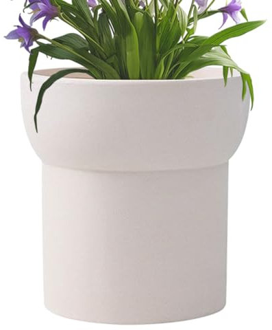 Générique Ceramic Pots, White Glazed with Drainage Holes, Decorative Plant Containers, Long-Lasting for Aloe, Monstera, Orchid, Cactus, Bonsai, Houseplants, 5.12x5.12x0.79 inches