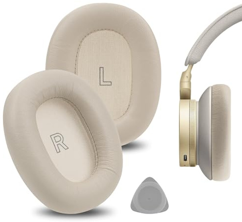 Geekria Elite Sheepskin Replacement Ear Pads for Bang & Olufsen Beoplay H95 (1266100) Headphones Ear Cushions, Repair Parts (Gold)