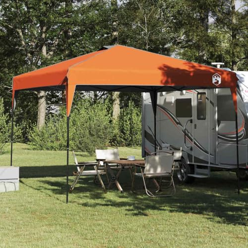 Pop-up Pavillon Zelt Orange 300x300 cm, robuster Stoffüberzug, UV-Schutz, wasserabweisend, Garten Terrasse Party Event