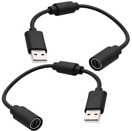 Haluway 2 Pack USB Breakaway Cable for Xbox 360 Controller, 25cm Replacement Adapter Cable Compatible with G920 G923 Steering Wheel, Quick Release USB Lead for Gaming Console