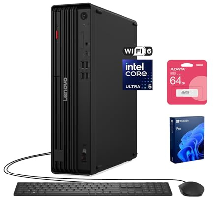 Lenovo ThinkCentre M70s Small Business AI Desktop, Intel Core Ultra 5 225, 32GB DDR5, 1TB SSD, HDMI, DP, Wi-Fi 6, Support 3-Monitor 4K, Wired KB & Mouse, Win 11 Pro, Bundle ADATA 64GB Flash Drive