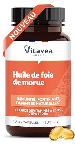 Vitavea Bien-être - Huile de foie de Morue - Immunité, Oméga 3-45 jours