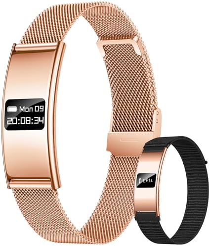 Fitness Tracker Smartwatch Bracciale Donna: Smart Band con 5ATM Impermeabile Cardiofrequenzimetro SpO2 Stress Sonno Ciclo Fisiologico e Modalità Sport Multiple Contapassi Smartband per IOS Android