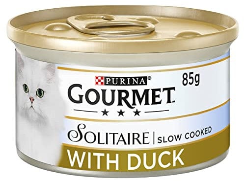 Gourmet Solitaire Tinned Cat Food with Duck 85g (Pack of 12)