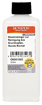 Düsenreiniger zur Reinigung des Druckkopfes, Nozzle Rocket, 250 ml | Ammoniakhaltiger Intensivreiniger für verschmutzte und eingetrocknete Inkjet-Druckköpfe und Düsenplatten