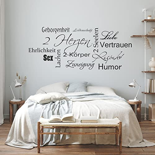 GRAZDesign Wandtattoo Schlafzimmer Liebe Herz Sex Humor Wandaufkleber Sprüche Erwachsene - 138x57cm / 054 türkis