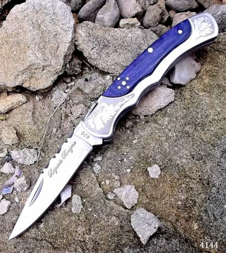 Laguiole Taschenmesser 4164 'Baroque' 12 cm Blade à la main avec Blu bois. FROM UK 2–5 Work Days