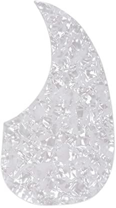 Musiclily Übergroße Teardrop Schlagbrett Selbstklebender Pickguard für Martin D28 Style Akustikgitarre, White Pearl