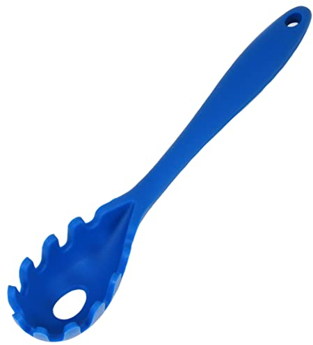 Chef Craft silicona espaguetis Pasta tenedor se puede lavar en lavavajillas resistente a las manchas azul