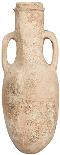 Biscottini Vaso terracotta toscana 63x28x28 cm - Vasi terracotta grandi fatti a mano - Anfore da giardino decorative e funzionali (Base in ferro non inclusa)