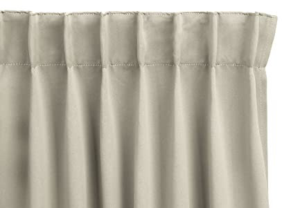 LIFA LIVING 1x Blickdichter Vorhang mit Haken in Creme, 250 x 150 cm (L x B) Verdunkelungsvorhang, Vorhang für Schlafzimmer, Wohnzimmer