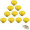NUODWELL 10Pcs Round Colorful Ceramic Cabinet Knobs Single Hole Pull Handle for Drawer,Cupboard,Dresser,Door (Yellow)
