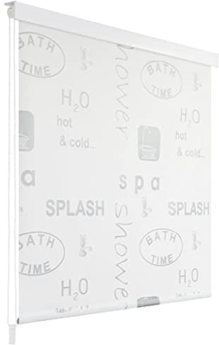 vidaXL Tenda a Rullo per Doccia 100x240 cm con Scritta Splash Tendaggio Bagno