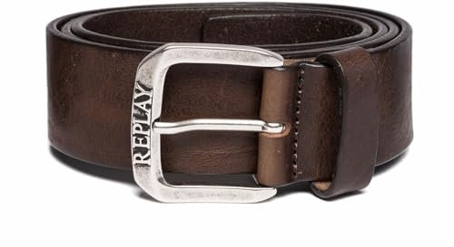 Replay Herren Gürtel aus Leder, Fade Tobacco 117 (Braun), 90