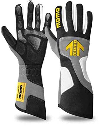 MOMO Xtreme Pro Nomex Rennhandschuhe – Grau/Weiß – Größe 8 – Teilenummer R530 GN08
