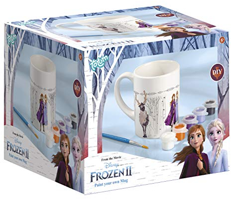 Totum dipingere Disney Tazza da colorare con i Motivi di Frozen II, 5 Colori Diversi, pennelli, 0,25 Liters, 680760
