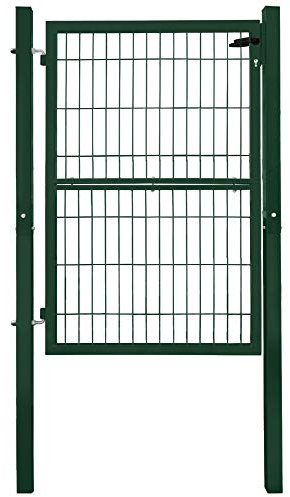 V2Aox Porta Giardino Cancello Metallo Lucchetto Chiave Barriera, Colore/Altezza Porta:Verde / 140 cm