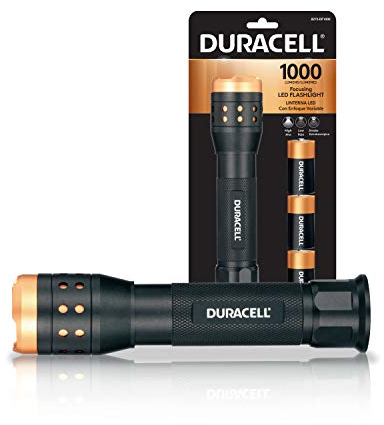 Duracell 1,000 Lumen Aluminum Focusing Flashlight for Everyday Use - Ultra-Light and Easy to Carry Design with 4 Modes and 3-C Batteries for up to 45 Hours of Life. Great for in-Door & Out-Door Use