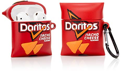 YIGEYI Silikon Hülle Kompatibel mit Airpods 1 & 2 Funny Cute 3D Cartoon Case Cover[Lustige Snacks Series 2] (Doritos)