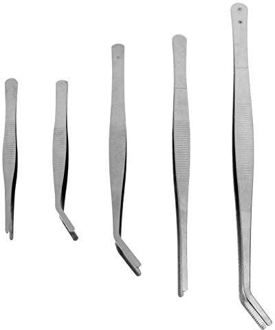 VALICLUD Ensemble De 5 Pinces À Épiler En Acier Inoxydable Pour Jardinage Outils De Précision Pour Plantes Succulentes Et Micro Paysages Accessoires Compacts Pour Bricolage Et Entretien