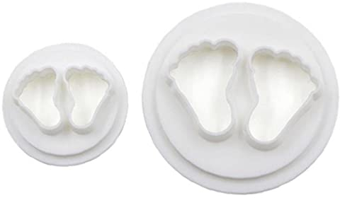 Froiny 2pcs Baby-fuß-ausstechform DIY Fuß Plätzchen-Form-schneiden Backen-Werkzeuge Fondant-Kuchen-Dekoration Keks-Stempel
