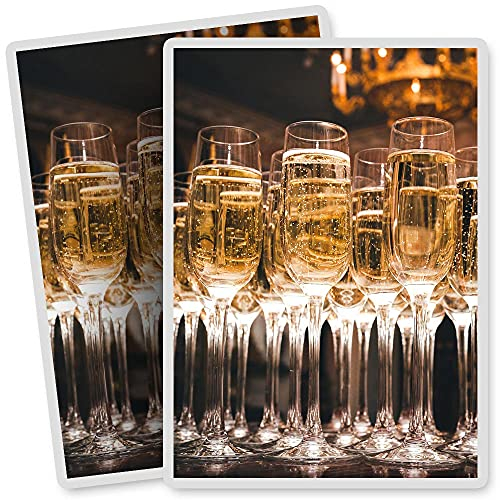 2 x Vinyl Stickers - Rectangle Shape 7x10cm - Champagne Glass Celebration Art Print Decal Laptop Tablet Luggage Car Bike Sticker #2520