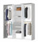Habitdesign, offener Kleiderschrank mit 2 Schubladen – modernes Garderobensystem mit Kleiderstangen und Einlegeböden, in Artik weiß und Zementgrau, Maße: 179 x 202 x 50 cm (B x H x T), Modell Tidy