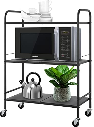 SunnyPoint Metall-Roll-Organizer, Bastelwagen, groß, Schwarz