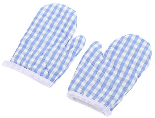 DOITOOL Christmas Oven Gloves - 2 Pcs Kids Oven Mitts, Non Slip Heat Resistant Oven Gloves for Grilling, Cooking, Baking, Barbecue - Sky Blue Oven Gloves