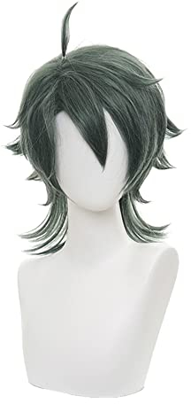 Der Unendlichkeit Cosplay-Perücke Anime-Kostüm Merch mit dunkelgrünen langen glatten Perücken für Männer Halloween Familienparty