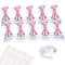 MISSELF Nail Stand with Putty for Painting Nails, 2 Sets Magnetic Reusable, Metal Pink