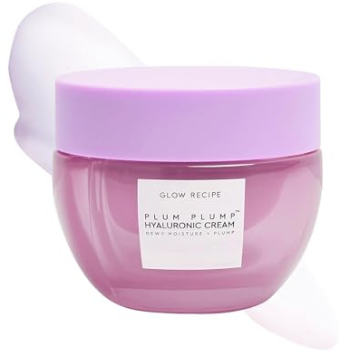 Glow Recipe Plum Plump Hyaluronic Acid Face Cream Moisturizer, Travel Size, Korean Moisturizer for Dry Skin, Plumping + Firming Hydration, Polyglutamic Acid + Peptides (20ml)