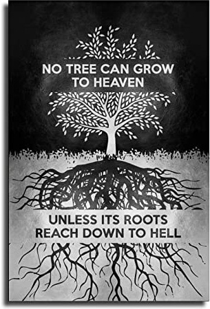 Schwarz und Weiß Carl Jung Tree Heaven Hell inspirierende Vintage Wandkunst Jungen Zimmer Dekor Leinwand Poster Drucke Ölgemälde für Wohnzimmer Heimdekoration 30 x 45 cm
