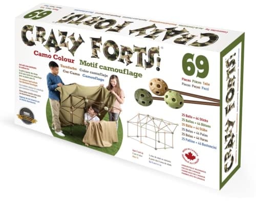 Crazy Forts - Camo Color - Bauset für Kinder ab 6 Jahren - Kreatives Fort Building STEM Spielzeug - Langlebiges und tragbares Kit - 69 Teile