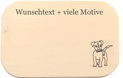 Geschenk für Hundebesitzer - Hund Brettchen mit Gravur - personalisiert mit Name, Spruch + Motiv - Geschenkidee für Hunde Frauchen, Herrchen, Hundeliebhaber, Hundetrainerin …