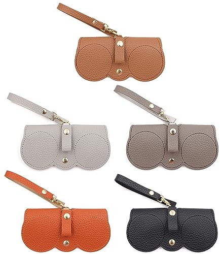 Suuwwn Custodia Occhiali,5 Pcs Custodia per Occhiali in Morbida Borsa per Occhiali da Sole in Pelle Morbida Borsa Protettiva per Occhiali in Pelle