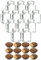 gouveo Lot de 12 bocaux à épices carrés avec couvercle en bois d'acacia - 150 ml - Petits pots en liège avec bouchon en bois - Bocaux vides pour herbes, épices - Petite boîte en verre pour le bureau