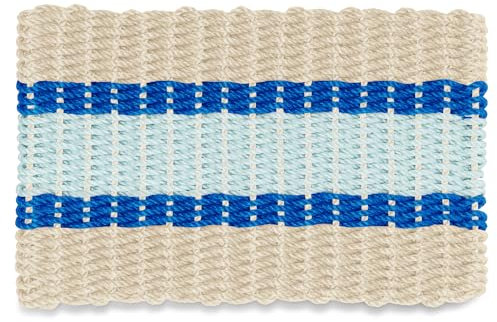 Wicked Good Doormats Outdoor Fußmatte Das Original Hummerseil Fußmatte Allwettermatten Gewebte Fußmatte von Nautical Rope Haustür Willkommen Matten (Light Tan, Blue, Seafoam, 18x30)