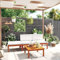 Willood 4-TLG. Gartenmöbel Set Garten Terrasse Balkonmöbel Sofa Bank Gartenset Sitzgarnitur Mittelsofa Ecksofa Garten Lounge Set mit Kissen Cremeweiß Massivholz Akazie