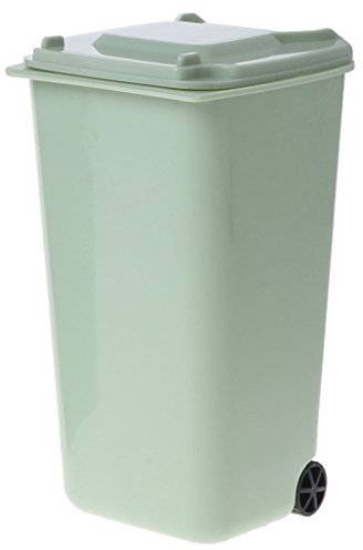 Generic Mini Wheelie Trash Can Pen Holder Storage Bin Desktop Organizer Garbage Bucket