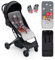 Interbaby Colchoneta Silla Paseo Universal para Verano | Transpirable y Cómoda | Funda Carro Bebe 100% Algodón, 84x34cm, Protectores para Arnés | Funda Silla Paseo Pirata Caribe Gris