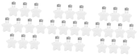 PRETYZOOM 30stücke Transparente Sternförmige Zuckerflasche Mit Silbernem Deckel Für Dekoration Geschenkverpackung Weihnachtsschmuck Und Kleine Vasen