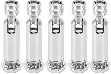 Enlybee Set di 5 adattatori M10 per soffitti inclinati per appendere lampade a soffitto, lampade a sospensione e lampadari Include giunto sterzo M10, ideale per bombato o (colore cromato)