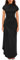 YMDUCH Women's Casual Short Sleeve Boat Neck Ruched High Split Bodycon Long Party Dress, Black, L