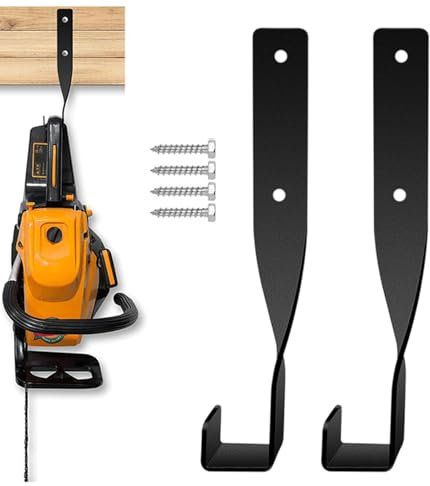 Ruhnjyg Weedeater Rack - Heavy Duty Chain Saw Storage Rack Wall Mounted | Multi-Function Chainsaw Wall Hanger Chain Saw Bracket for Garage Tool