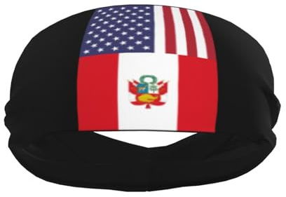 Amerika-Peru-Freundschaftsflagge. Steigern Sie Ihre Leistung mit modischen Schweißbändern – ideal für jede Aktivität!