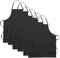 Kitchen kemistry Professionell Latz Schürze- Schwarz, 80x70cm mit 96cm Binde, Fleck Widerstand, Dauerhaft, Saite Einstellbar, Maschinenwaschbar, Komfortabel, Pflegeleicht, 6er Pack
